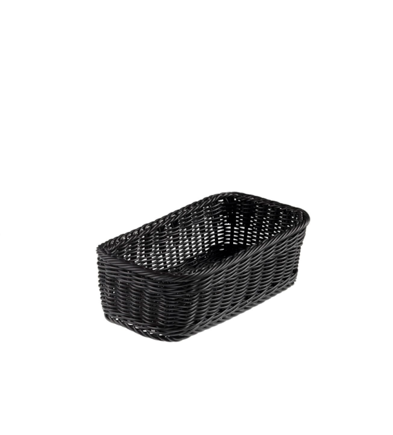 FINGERFOOD KOSZYK Z POLIRATTANU NA SZTUĆCE 28x11x7cm CZARNY (a`1szt)