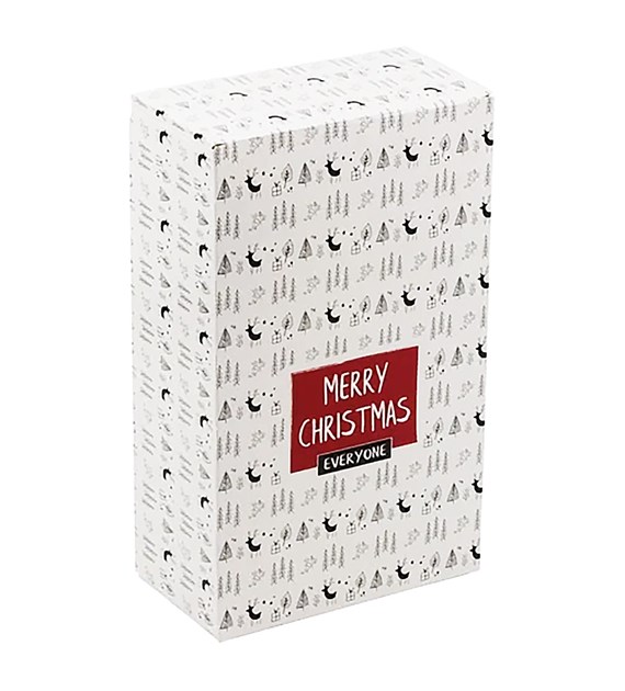 Merry Christmas pudełko zamykane białe 125x210x70mm WZÓR_1 (_/9x20/1)
