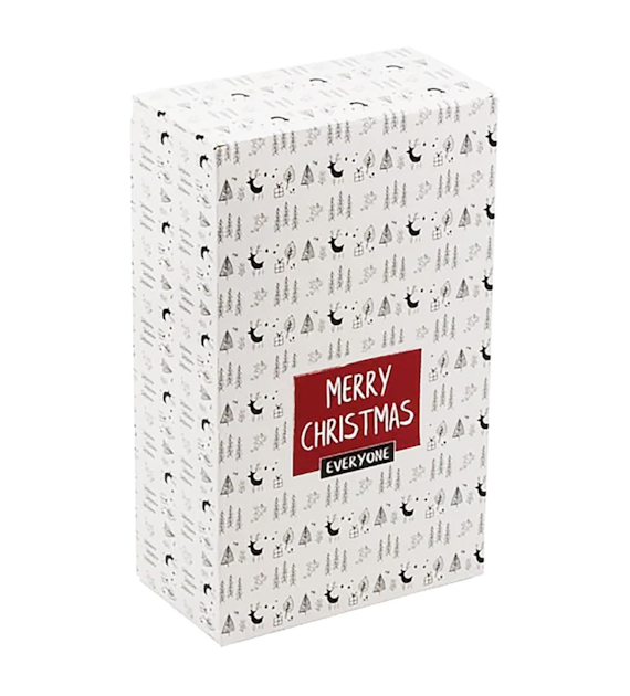 Merry Christmas pudełko zamykane białe 125x210x70mm WZÓR_1 (_/9x20/1)