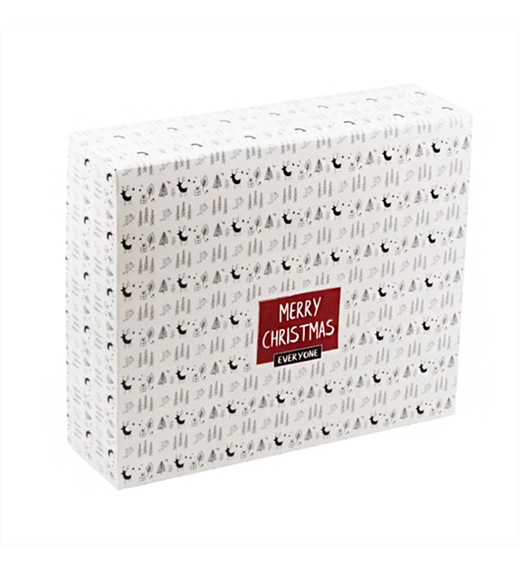 Merry Christmas pudełko zamykane białe 250x210x70mm WZÓR_1_(_/7/20)