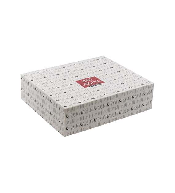 Merry Christmas pudełko zamykane białe 250x210x70mm WZÓR_1 (_/7x20/1)