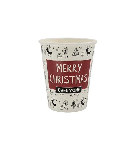 Merry Christmas kubek papierowy 250ml (100szt)