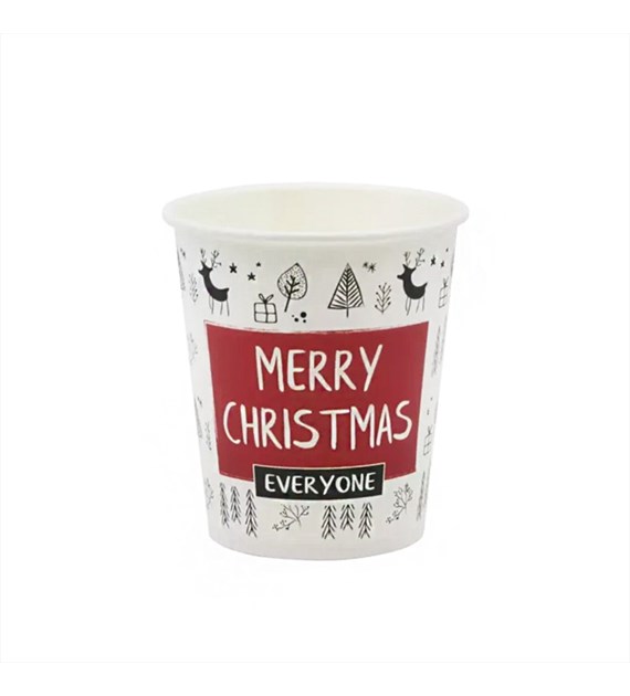 Merry Christmas kubek papierowy 250ml (100szt)