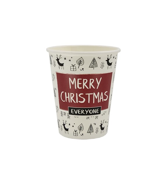 Merry Christmas kubek papierowy 300ml (50szt)