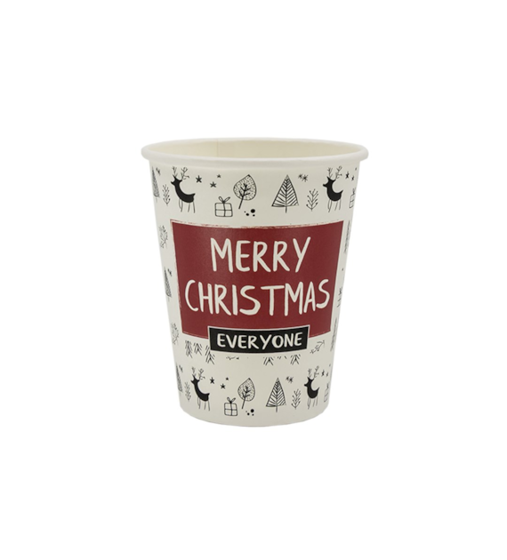 Merry Christmas kubek papierowy 300ml (50szt)