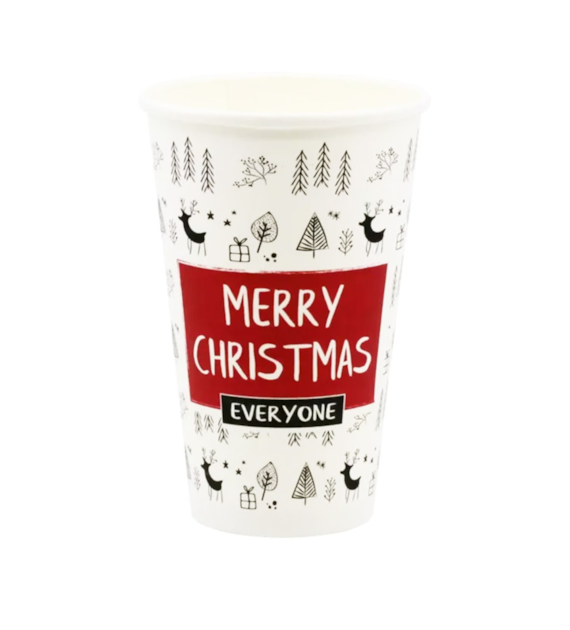 Merry Christmas kubek papierowy 400ml (50szt)