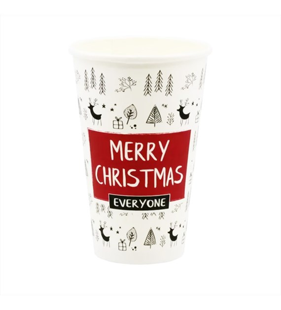 Merry Christmas kubek papierowy 400ml (50szt)