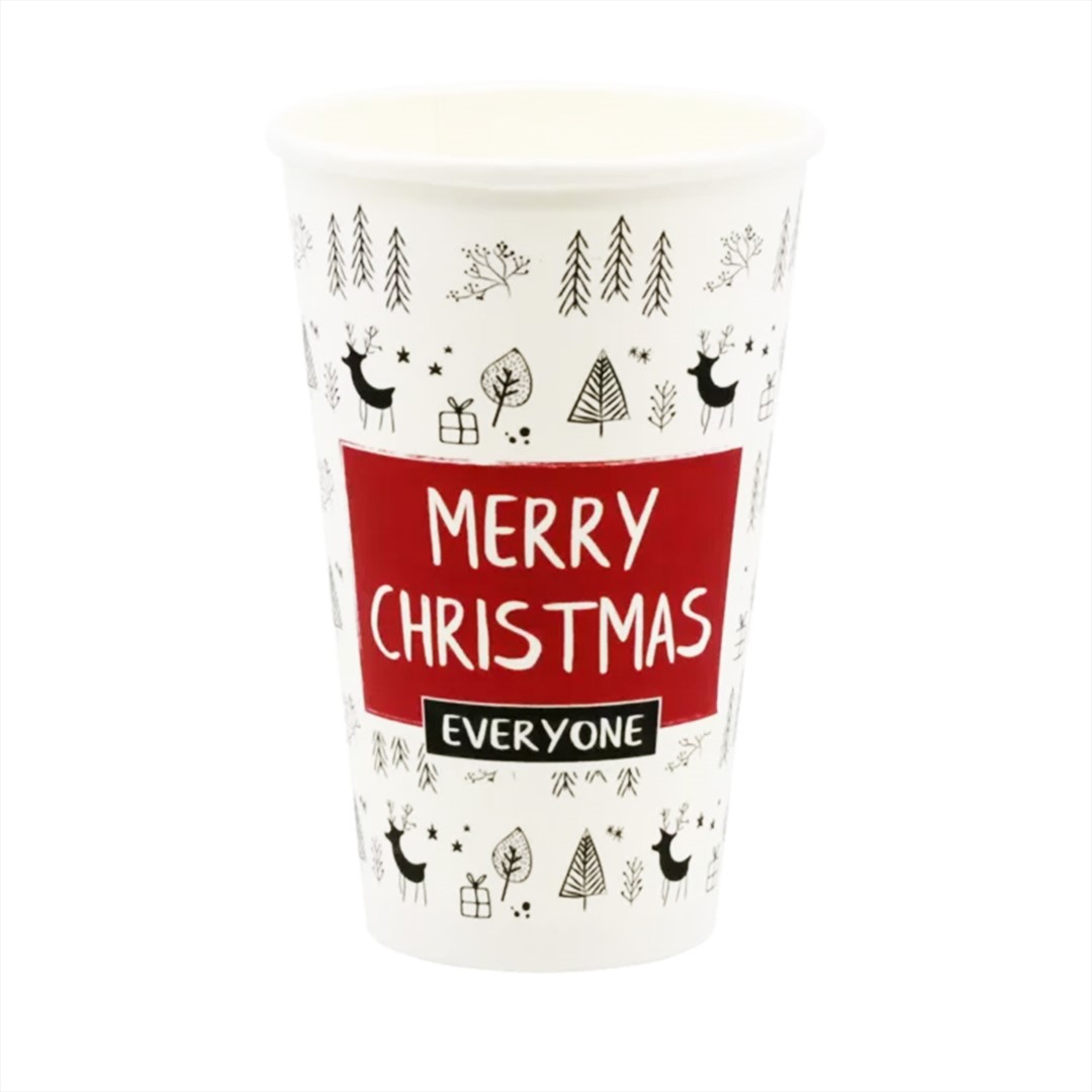 Merry Christmas kubek papierowy 400ml (50szt)