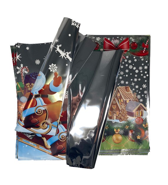 TOREBKI PP ŚWIĄTECZNE 20x35cm + srebrne tło (100szt)