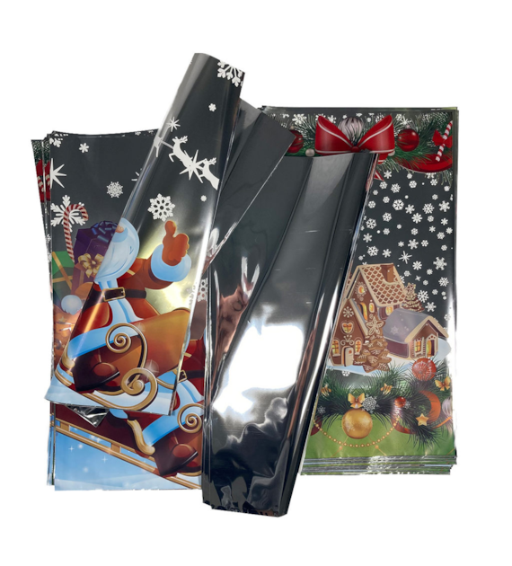 TOREBKI PP ŚWIĄTECZNE 20x35cm + srebrne tło (100szt)