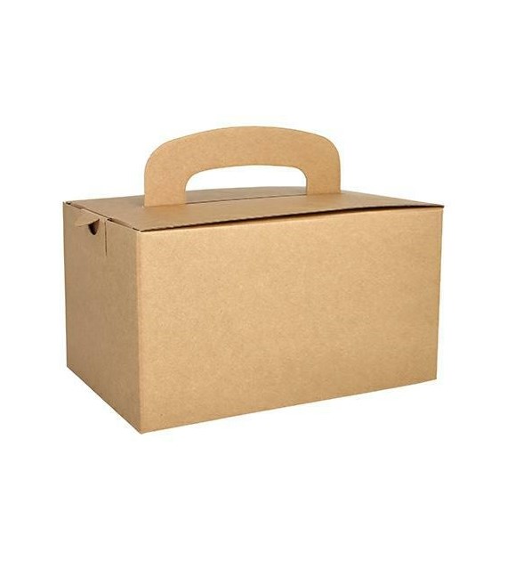 PURE Pudełko lunch box z rączką kraft 22,5x15,5x12,5cm (60/5/20)