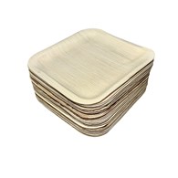 TALERZ KWADRATOWY Z LIŚCIA PALMOWEGO 20x20x1,5cm (_/4/25)
