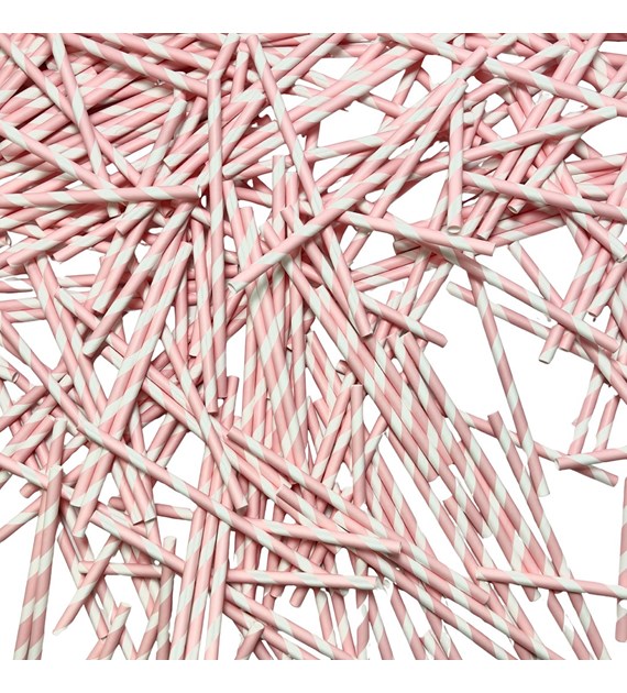 PERFECTO słomka papierowa RÓŻOWO-BIAŁA fi 8mm 19,7cm (_/_/250)