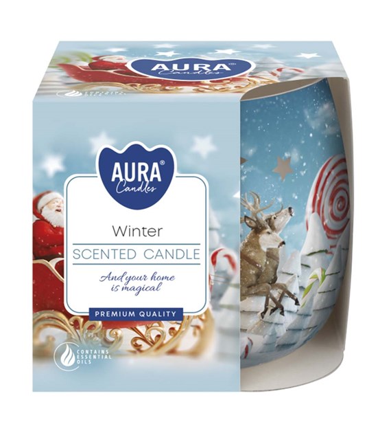 BISPOL świeca zapachowa w szkle baryłka  ZIMA  (_/6/1)