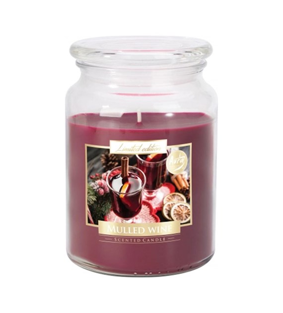 BISPOL świeca zapachowa w dużym słoiku  GRZANE WINO  100h (_/6/1)