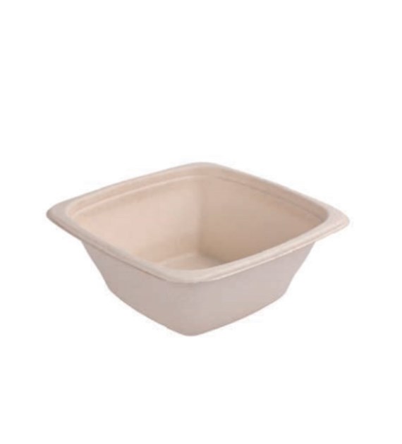 (EKO) Love Nature miska kwadratowa z trzciny cukrowej 180x180 950ml 32oz BEŻOWA (58/6/50)