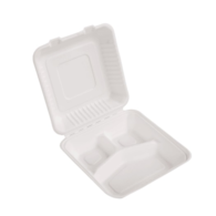 (EKO) Love Nature menubox z trzciny cukrowej trójdzielny 23x23x8cm (31/4/50)