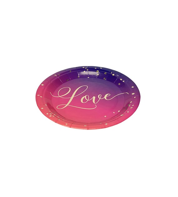Talerzyki papierowe LOVE 6szt
