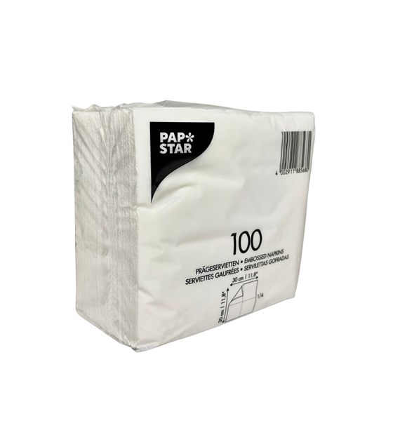 SERWETKA 1-W 30x30 1/4 BIAŁA (_/30/100)