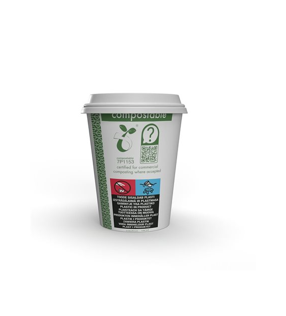 KUBEK PAPIEROWY 250ml GREEN TREE + PLA 80mm (_/20/50)