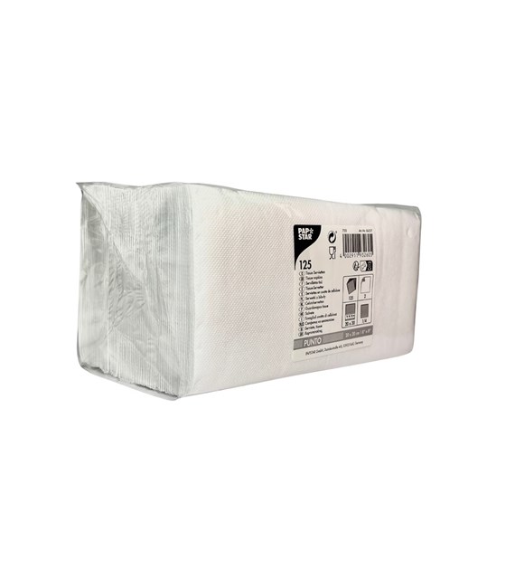 Serwetka 20x20 2-W 1/4 koktajlowe białe (_/16/125)