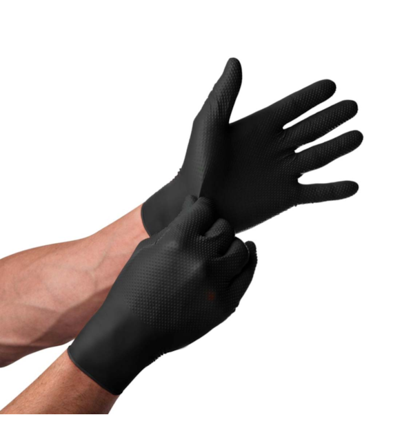 GoGrip Rękawice nitrylowe czarne XL (_/10/50)
