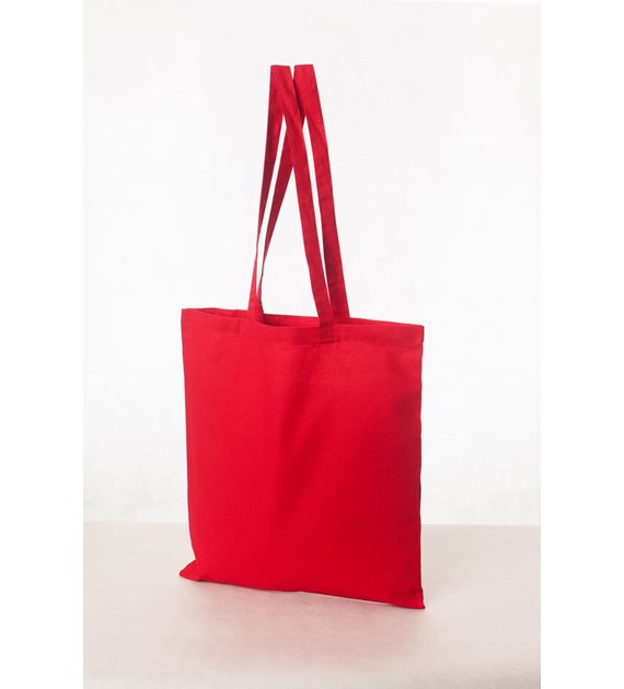 EKO TORBA 38x42 BAWEŁNA CZERWONA DŁUGA RĄCZKA