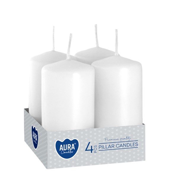 ŚWIECA WALEC ZESTAW 40x80mm BIAŁE (_/4/12)