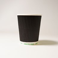 Kubek papierowy PLASTIC FREE 250ml CZARNY 3W (26/20/25)