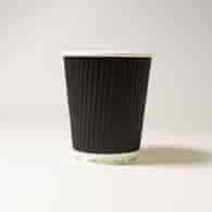 Kubek papierowy PLASTIC FREE 250ml CZARNY 3W (26/20/25)