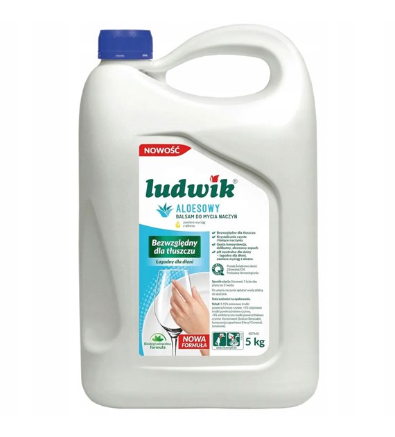 LUDWIK płyn do mycia naczyń o zapachu aloesowym 5L (114/1/1)