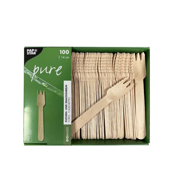 PURE Widelczyk drewniany do ciasta i przekąsek 14cm (960/10/100)