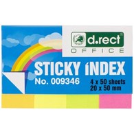 Zakładki indeksujące papierowe 20x50mm (4 kolory x50szt)