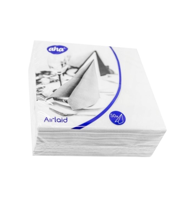 AHA serwetka 40x40 fizelinowa airlaid BIAŁA (_/16/50)