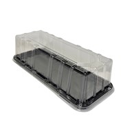 Taca cateringowa ACTIPACK czarna 340x125mm + pokrywka transparentna 80mm (_/24/10)