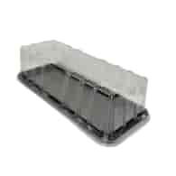 Taca cateringowa ACTIPACK czarna 340x125mm + pokrywka transparentna 80mm (_/24/10)
