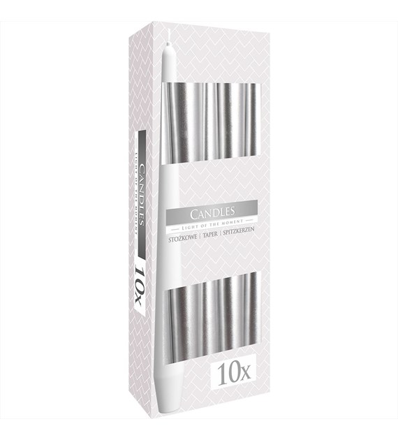 ŚWIECA STOŻEK SREBRNY (_/12/10)