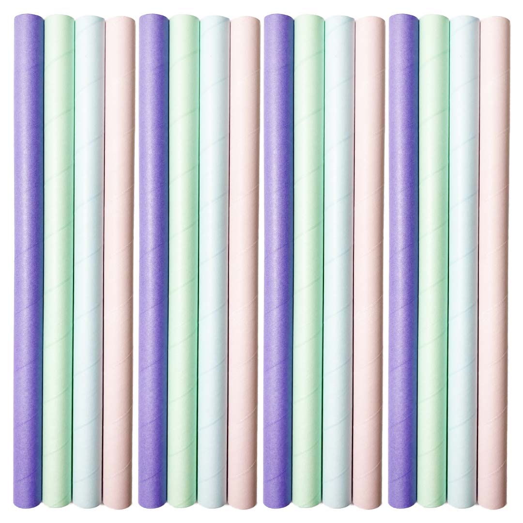 SŁOMKA BUBBLE TEA papierowa fi12mm, 20cm PALETA BARW (_/8/200)