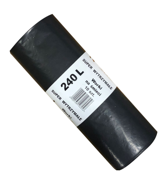 Worki na odpady 240L LDPE 40mic czarne IR (80/10/10)