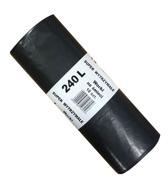 Worki na odpady 240L LDPE 40mic czarne IR (80/10/10)