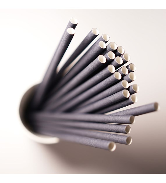 Enjoy&BeEco Słomka papierowa czarna 8mm 20cm (36/21/150)