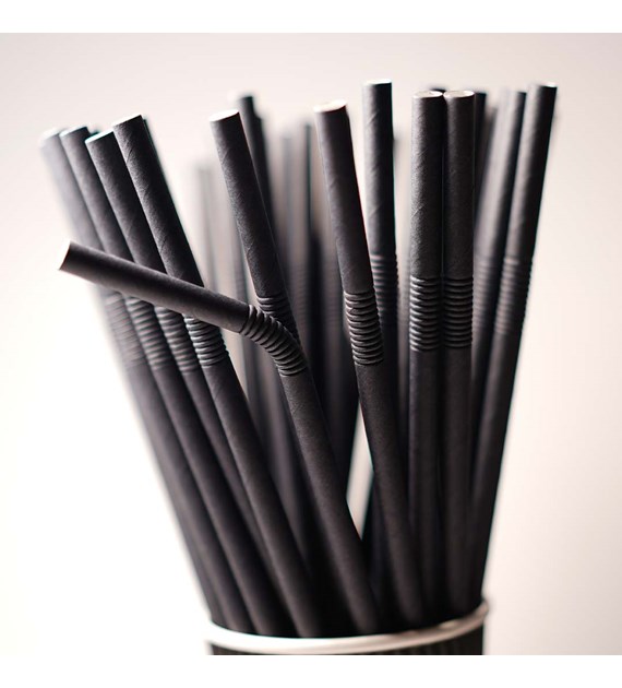 Enjoy&BeEco Słomka papierowa łamana czarna 7mm 22cm (36/16/250)