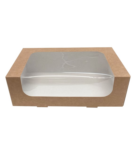 Pudełko klejone szare 25x15x8 zamykane z oknem panorama (_/50/1)