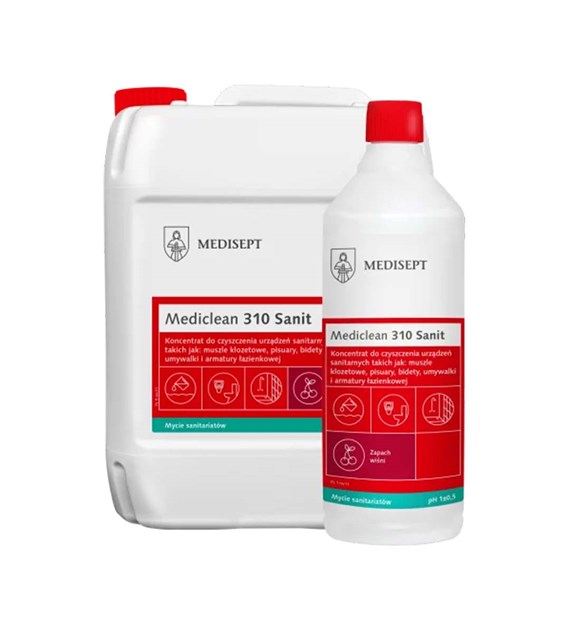 MEDISEPT Mediclean 310 Sanit do mycia wszystkich powierzchni sanitarnych WIŚNIA 1L (_/12/1)