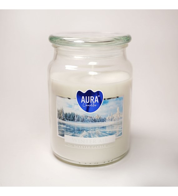 BISPOL świeca zapachowa w dużym słoiku   Zimowe powietrze  100h (_/6/1)