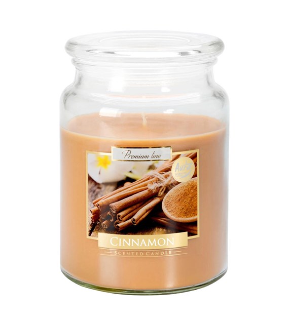 BISPOL świeca zapachowa w dyżym słoiku  cynamon  100h(_/6/1)