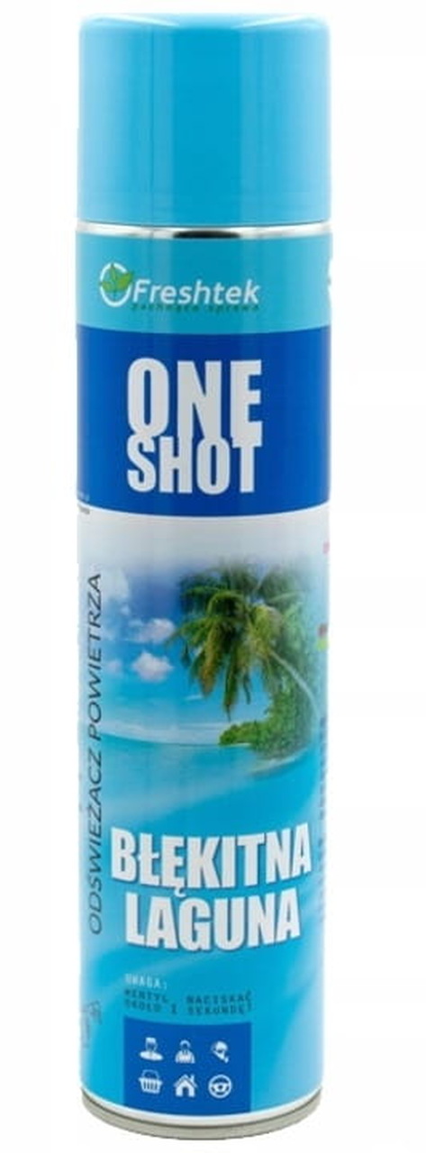 FRESHTEK ONE SHOT Odświeżacz powietrza Błękitna laguna 600ml (_/12/1)