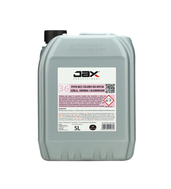 JAX PROFESSIONAL PŁYN MYJĄCY DO SZKŁA BEZ CHLORU 5L (136/1/1)