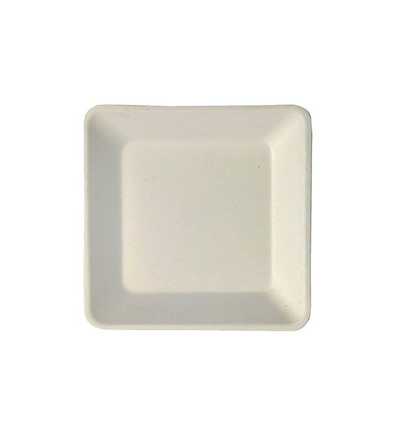 TALERZ Z TRZCINY CUKROWEJ KWADRATOWY MAŁY 15cm (_/10/50)