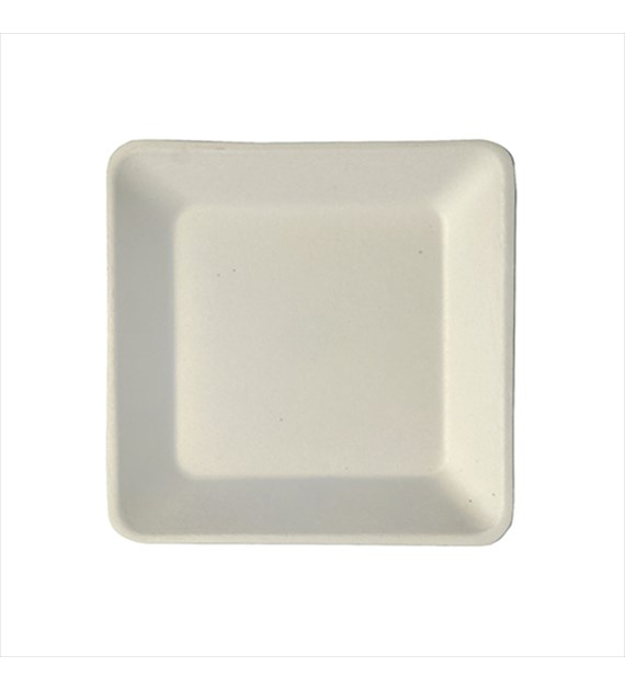 TALERZ Z TRZCINY CUKROWEJ KWADRATOWY MAŁY 15cm (_/10/50)